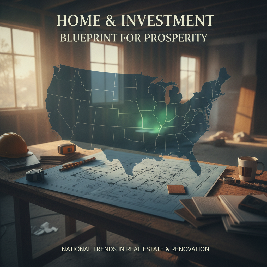 Blueprints and a regional map on a construction site, illustrating how location impacts remodeling costs.