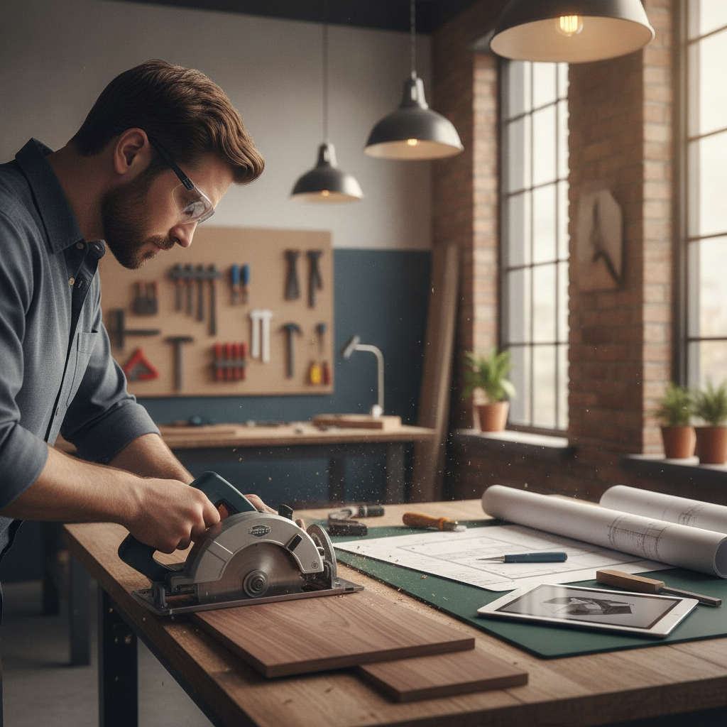 A carpenter cutting wood, symbolizing the value of skilled labor in remodeling.